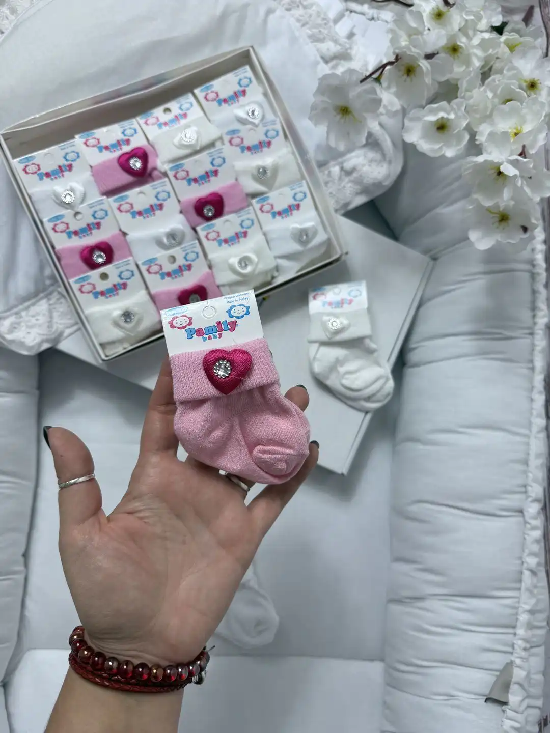 čazaberosr Čarape za bebe roze srculence - Slika 1