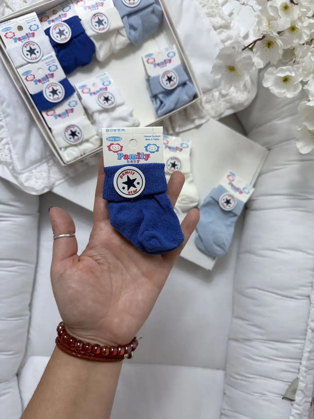 čazabetapl Čarape za bebe tamno plave - Slika 1