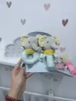 Jungle baby set zvečka i skviker Plavi slonić