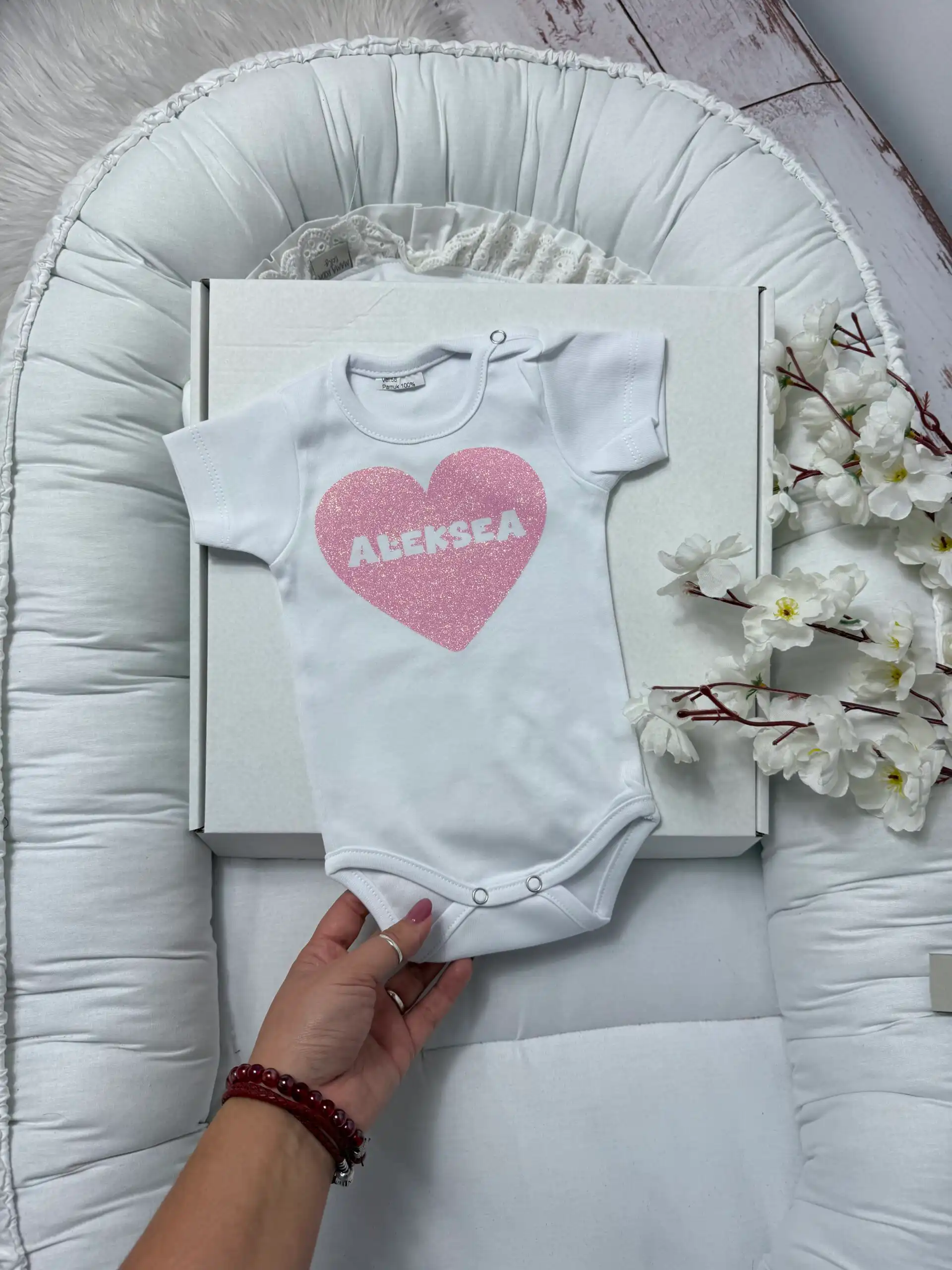 IMG_0347 Bodić sa roze gliter srcem i imenom :) -Bodić - Slika 1