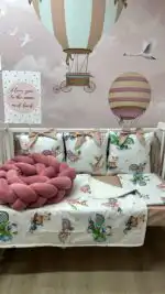 Set posteljine za krevetac - Koala/ tamno puder roze pliš - Slika 4