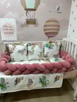 Set posteljine za krevetac - Koala/ tamno puder roze pliš - Slika 5