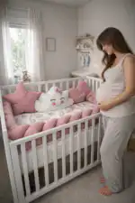 Set posteljine za krevetac Nasmejani oblačak – puder roze - FLK