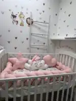 Set posteljine za krevetac Nasmejani oblačak – Svetlo puder roze FLK - Slika 3