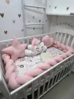 Set posteljine za krevetac Nasmejani oblačak – Svetlo puder roze FLK - Slika 2