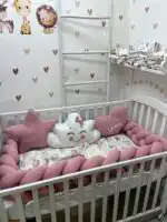 Set posteljine za krevetac Nasmejani oblačak – puder roze - FLK - Slika 2