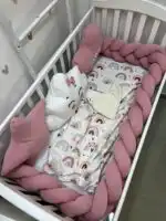 Set posteljine za krevetac Nasmejani oblačak – puder roze - FLK - Slika 4