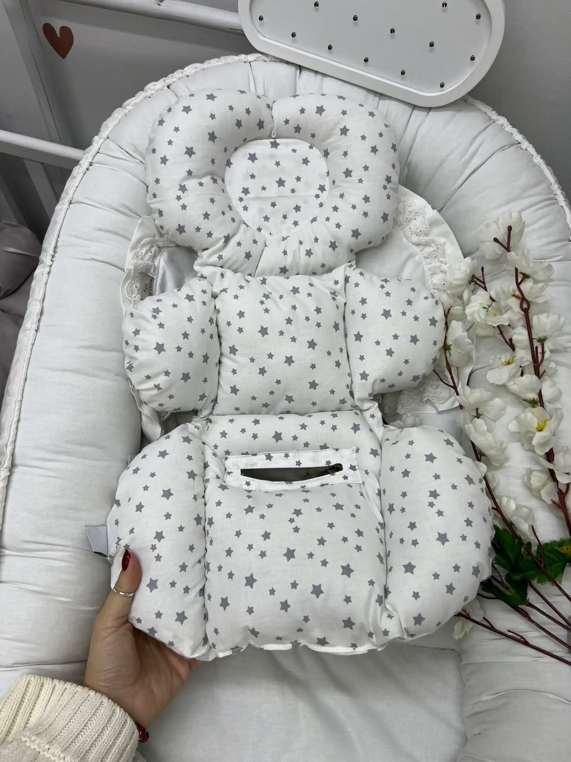 IMG_8408 Podloga za sedište jaje - sive zvezdice - Slika 1