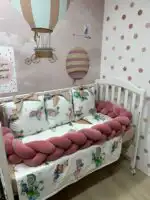 Set posteljine za krevetac - Koala/ tamno puder roze pliš - Slika 3