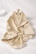 Prekrivač minki sa kapuljačom - bež