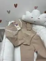 Komplet za devojčice Civelek sa kragnom - bež - Slika 2