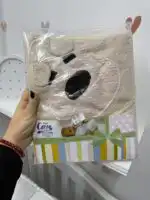 Set peškir sa kapuljačom + portikla :  bež kuca - Slika 3