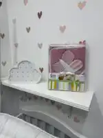 Set peškir sa kapuljačom + portikla - puder roze leptir