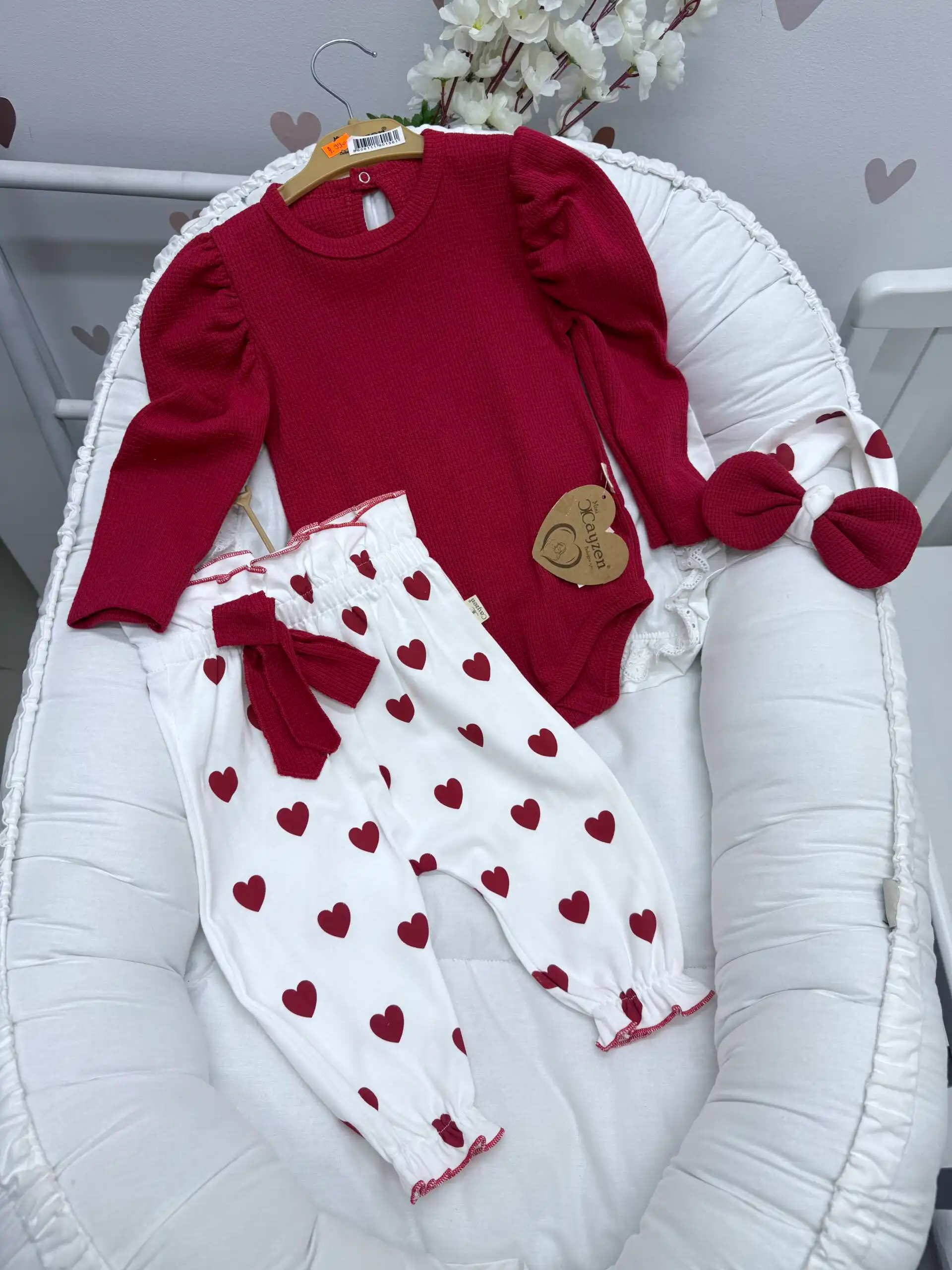 IMG_3512 Set za bebe crveni/ puff rukavi - Slika 1