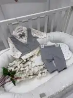 Pamučni/ svečani set za dečake -  sivi