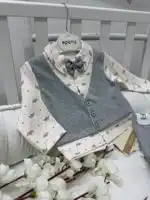 Pamučni/ svečani set za dečake -  sivi - Slika 2