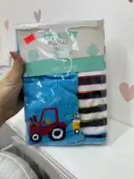 Jungle baby set od dva pamučna prekrivača plavi traktor - Slika 2