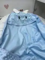 Prekrivač minki sa kapuljačom - plavi - Slika 2