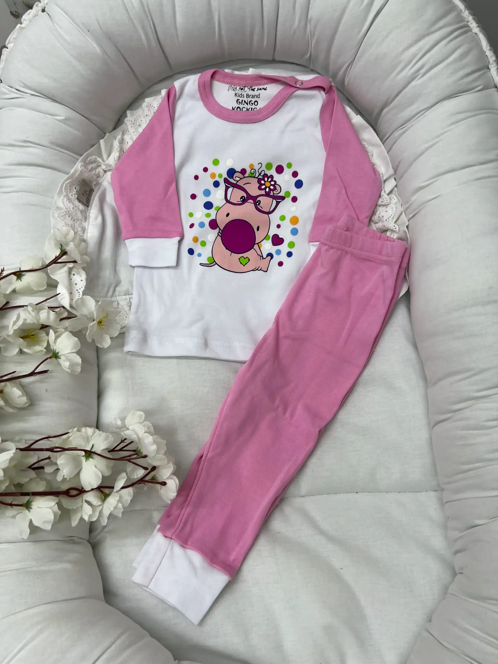 IMG_8900 Pidžama za devojčice - svetlo roze - Slika 1