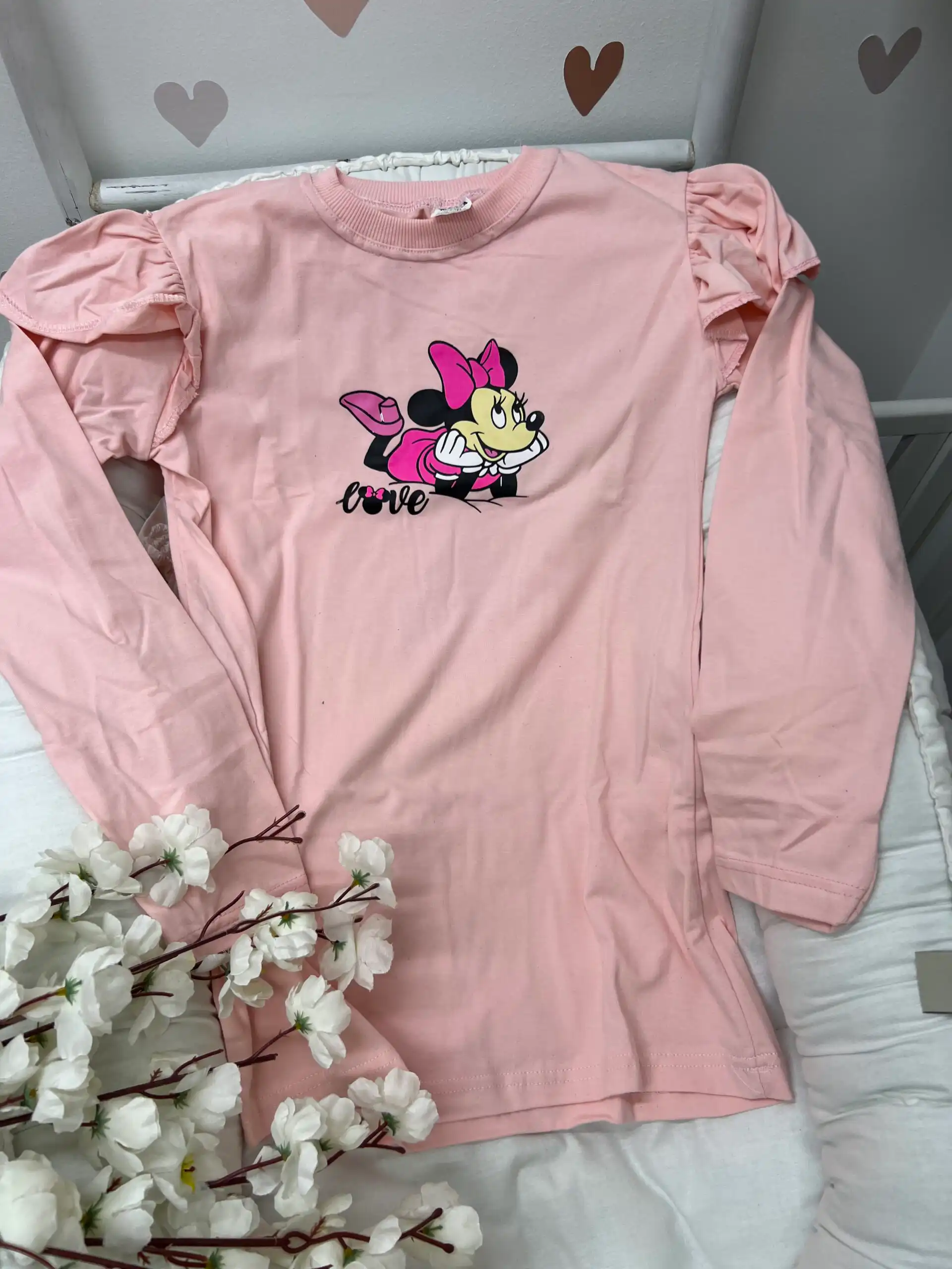 IMG_8920 Pamučna bluza za devojčice - svetlo roze minni - Slika 1