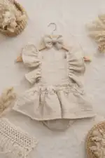 Romper od muslina - nežna bež - Slika 2