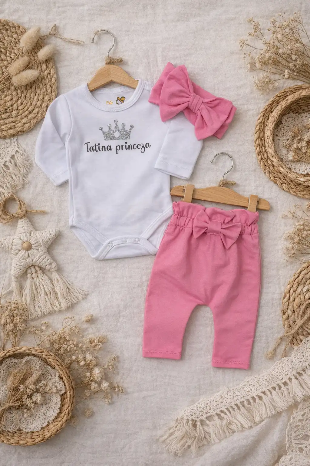 ed9f100e-ea7b-4847-8bb0-9ecb198fbefb Komplet "Tatina princeza" - roze - Slika 1