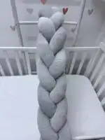 Pliš pletenica 120cm - srednje siva