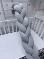 Pliš pletenica 120cm - srednje siva - Slika 2