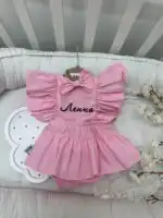 Romper pamučni - roze personalozovani - Slika 2