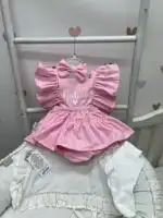 Romper pamučni - roze / ljubav