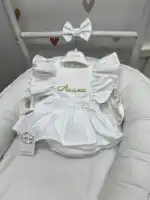 Romper pamučni - beli personalozovani - Slika 5