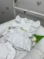 Romper pamučni - beli personalozovani - Slika 3