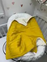 Pletenina/ polar topli prekrivač – Oker - Slika 4