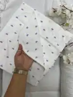 Pamučni prekrivač lila srca - Slika 4