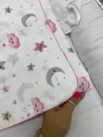 Muslin prekrivač - roze zvezde - Slika 2