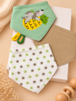 Set od 3 pamučne portiklice za bebe - Jungle baby / Siva kuca - Slika 3