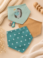 Set od 3 pamučne portiklice za bebe - Jungle baby / Ježić žalfija - Slika 3