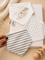 Set od 3 pamučne portiklice za bebe - Jungle baby / Pospana kuca
