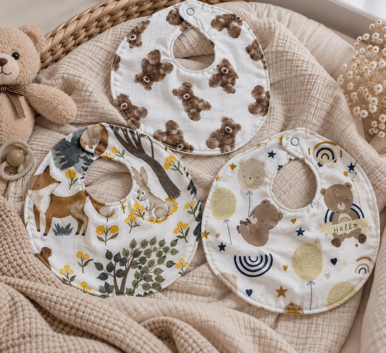 916bed90-f9ef-4a30-ab97-7a1b3601501d Set od 3 nepromocive muslin porikle - Meda 1 - Slika 1