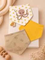 Set od 3 pamučne portiklice za bebe - Jungle baby / Hobotnica - Slika 2