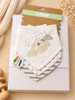 Set od 3 pamučne portiklice za bebe - Jungle baby / Pospana kuca - Slika 3
