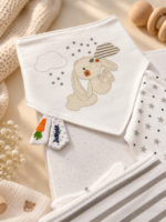 Set od 3 pamučne portiklice za bebe - Jungle baby / Pospana kuca - Slika 2