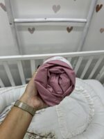 Dušečni čarsaf za krevetac sa lastišem-  tamno puder roze - Slika 2