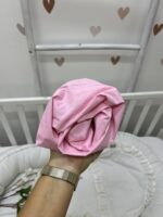 Dušečni čarsaf za krevetac sa lastišem -  šećer roze - Slika 2