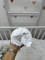 Dušečni čarsaf za krevetac sa lastišem -  beli - Slika 2