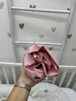 Dušečni čarsaf za krevetac sa lastišem-  puder roze - Slika 2