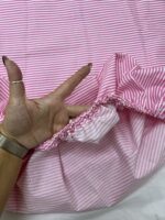 Dušečni čarsaf za krevetac sa lastišem - roze prugica - Slika 4