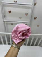 Dušečni čarsaf za krevetac sa lastišem - roze prugica - Slika 5