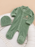Štrampla za bebe od bebi pliša - zalfija zelena - Slika 2