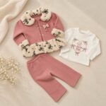 Trodelni termo  komplet za bebe - puder